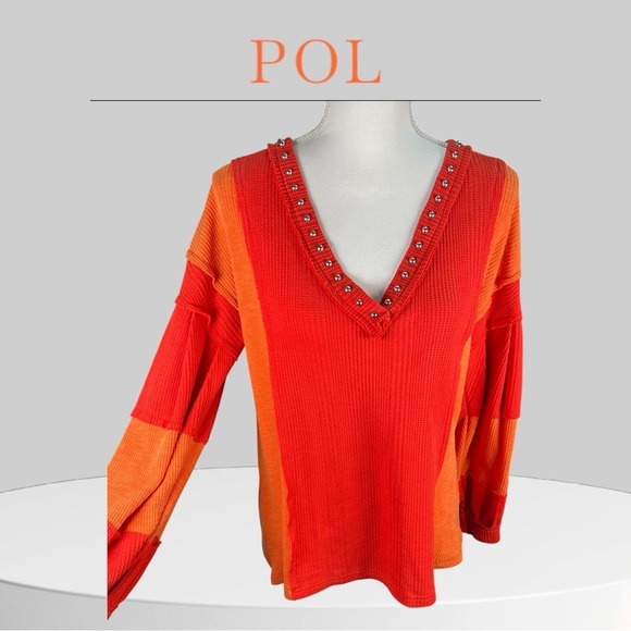POL | Anthropologie | Raw Edge Color Block Sweater - Picture 4 of 8